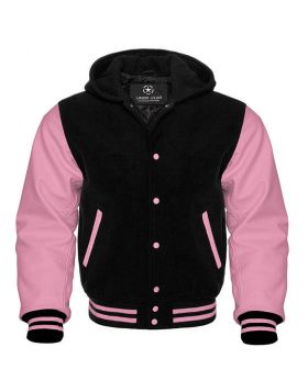 black and pink hoodie women
