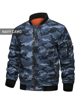 Kids Navy Camo Bomber Jacket