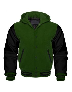 Forest Green And Black Varsity Hoodie