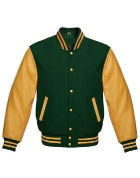 Varsity Jacket Womens Green And Yellow