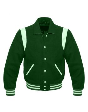 Green Retro Varsity Jacket Women