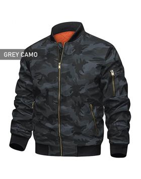 Grey Camo Bomber Jacket