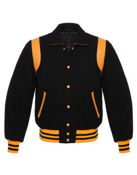 Stylish Black Retro Varsity Jacket