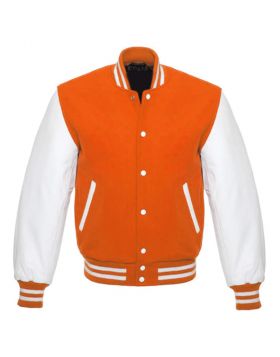 Orange And White Varsity Jacket Womens