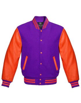 Purple And Orange Varsity Jacket Women