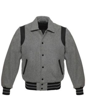 Retro Varsity Jacket Grey