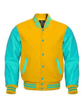 Yellow And Tiffany Blue Varsity Jacket