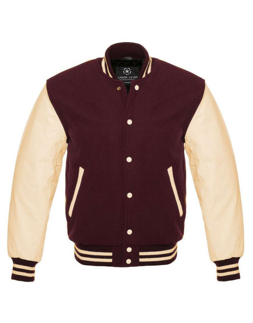 Premium Quality Maroon Varsity Jacket | Saida Gear