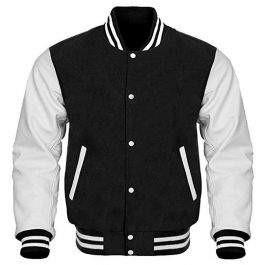 Fashionable Black And White Varsity Jacket Womens | Saida Gear