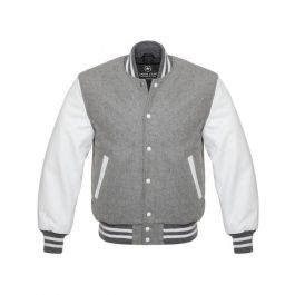 Light Grey Varsity Jacket | Saida Gear