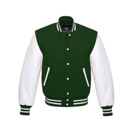 Fashionable Letterman Jacket Forest Green | Saida Gear