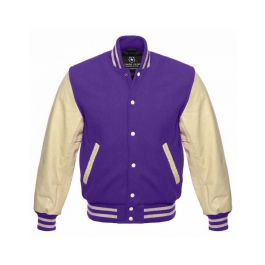 Dark Purple Varsity Jacket with Hood