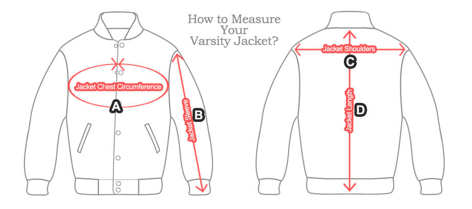 Varsity Jacket Size Chart Letterman Jacket Size Chart