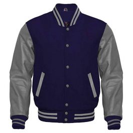 Premium Quality Navy Blue Varsity Jacket Kids | Saida Gear